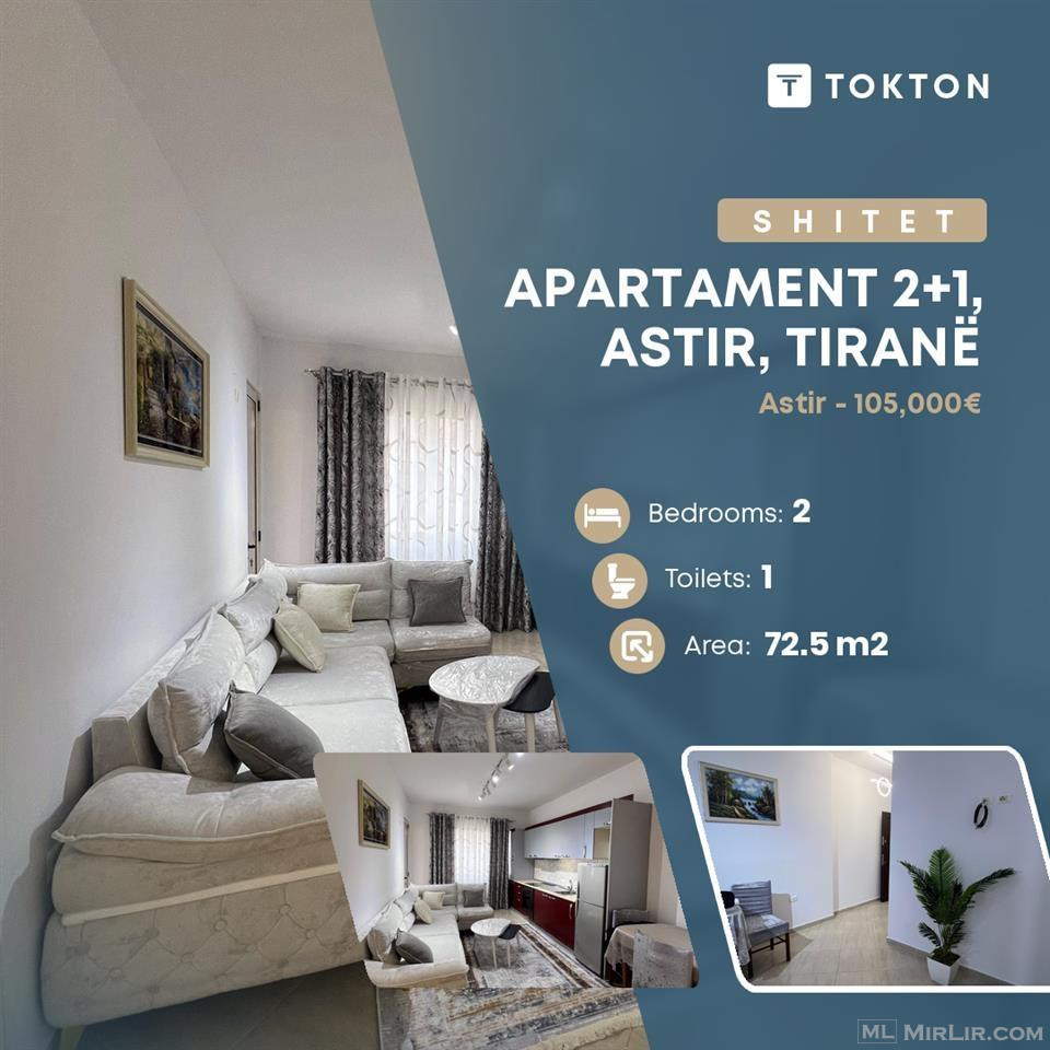 Shitet Apartament 2+1, Astir, Tirane