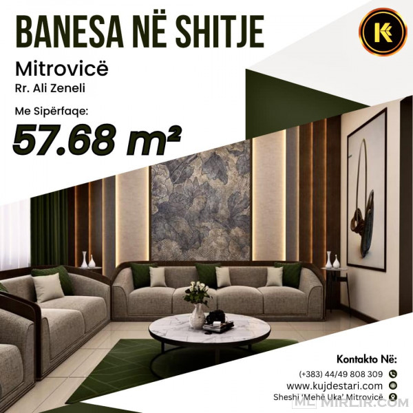 🌆 Shitet Banesa me sipërfaqe totale: 57.68 m² 🌆