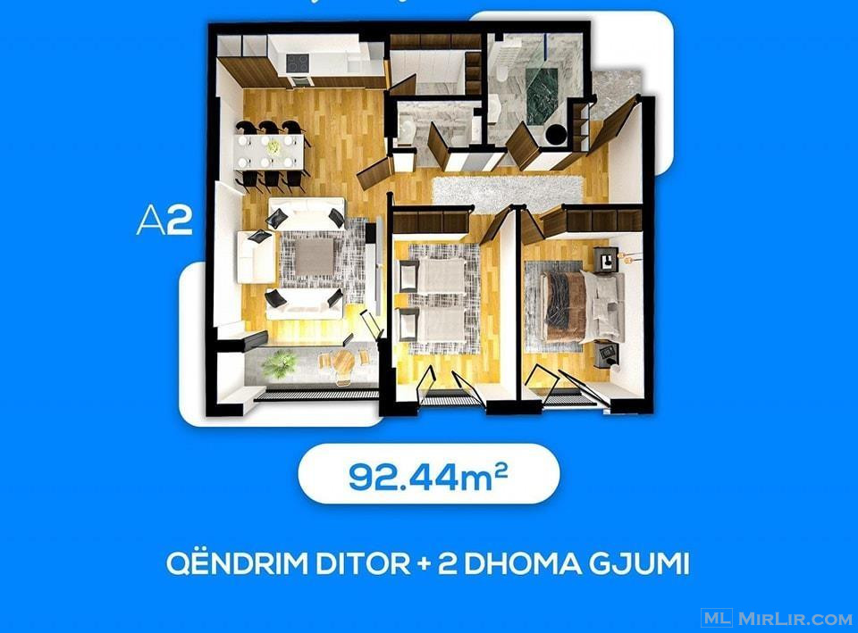 ??????  banesa 92.44m² ( Dy dhoma gjumi) në Lipjan.