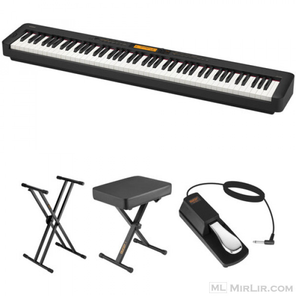Casio CDP-S360 88-Key Slim-Body Portable Digital Piano Kit with Stand, Bench, and Pedal (Black)