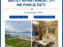 SHITET APARTAMENT 2+1 ME PAMJE DETI NE LUNGOMARE, VLORE