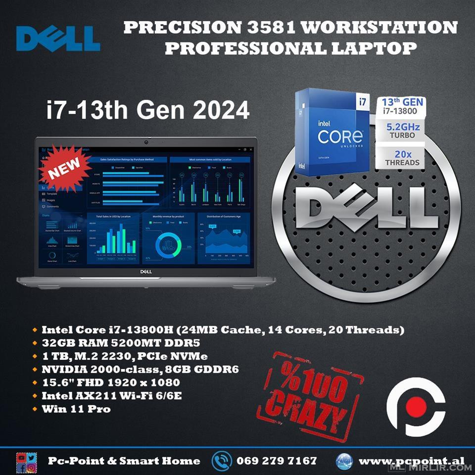 Dell Precision 3581 Workstation15.6\"  i7 13th Gen 2024