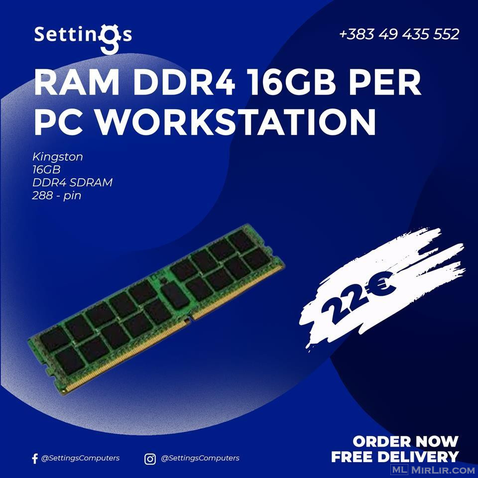RAM DDR4 16GB Per PC Workstation
