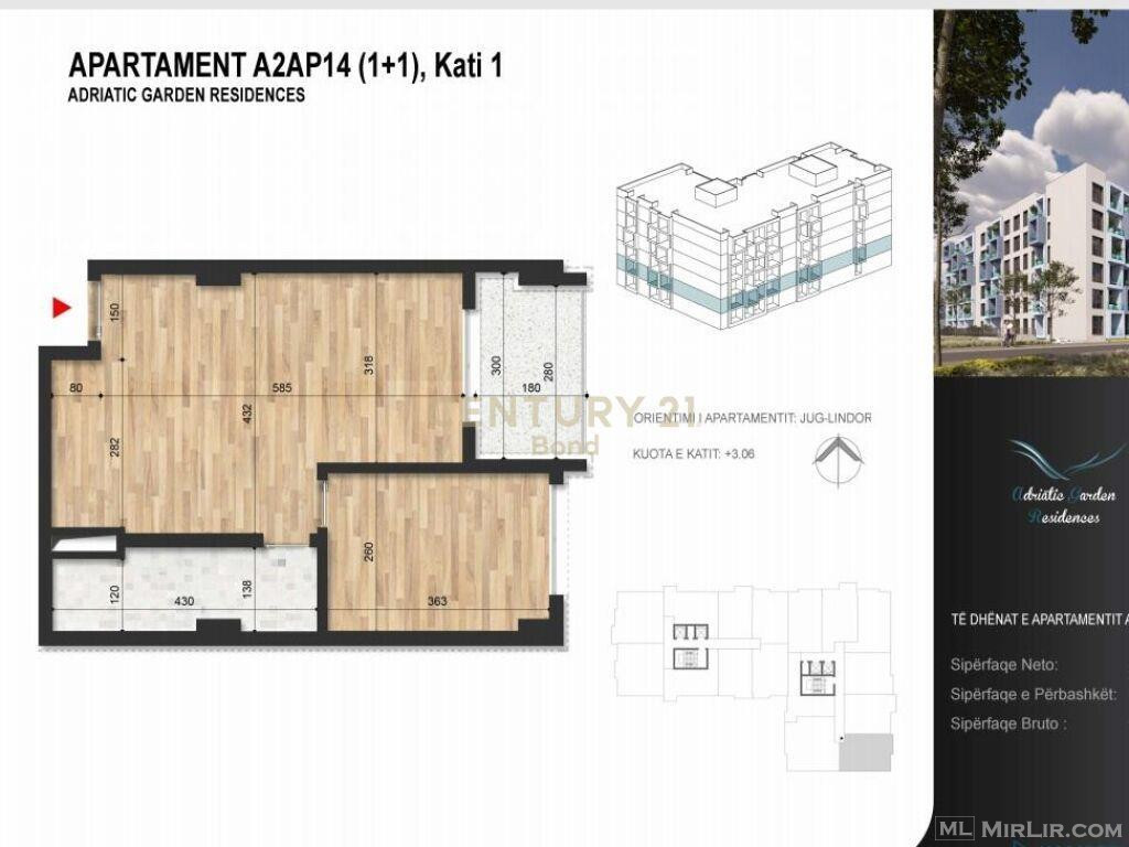 Shitet Apartament 1+1 tek Adriatic Garden Residence, Golem