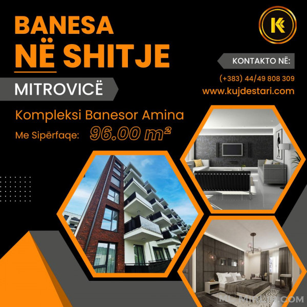 🆕𝐒𝐇𝐈𝐓𝐄𝐓 Banesa 96.00 m² në lagjen Amina ne Mitrovicë