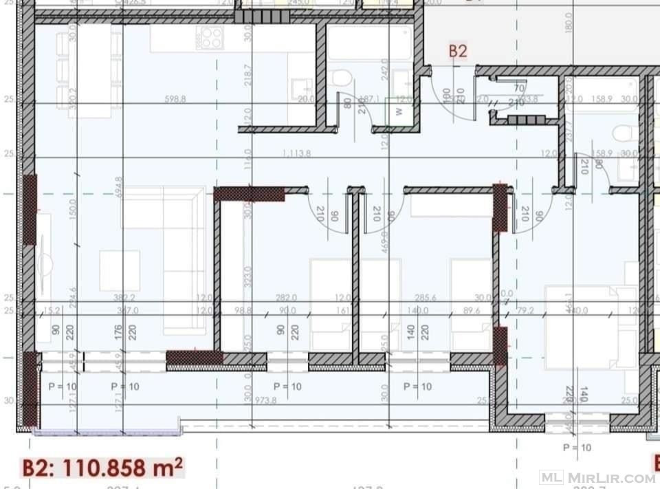 ??????  banesa 110.85 m² (3 dhoma gjumi) në Lipjan 