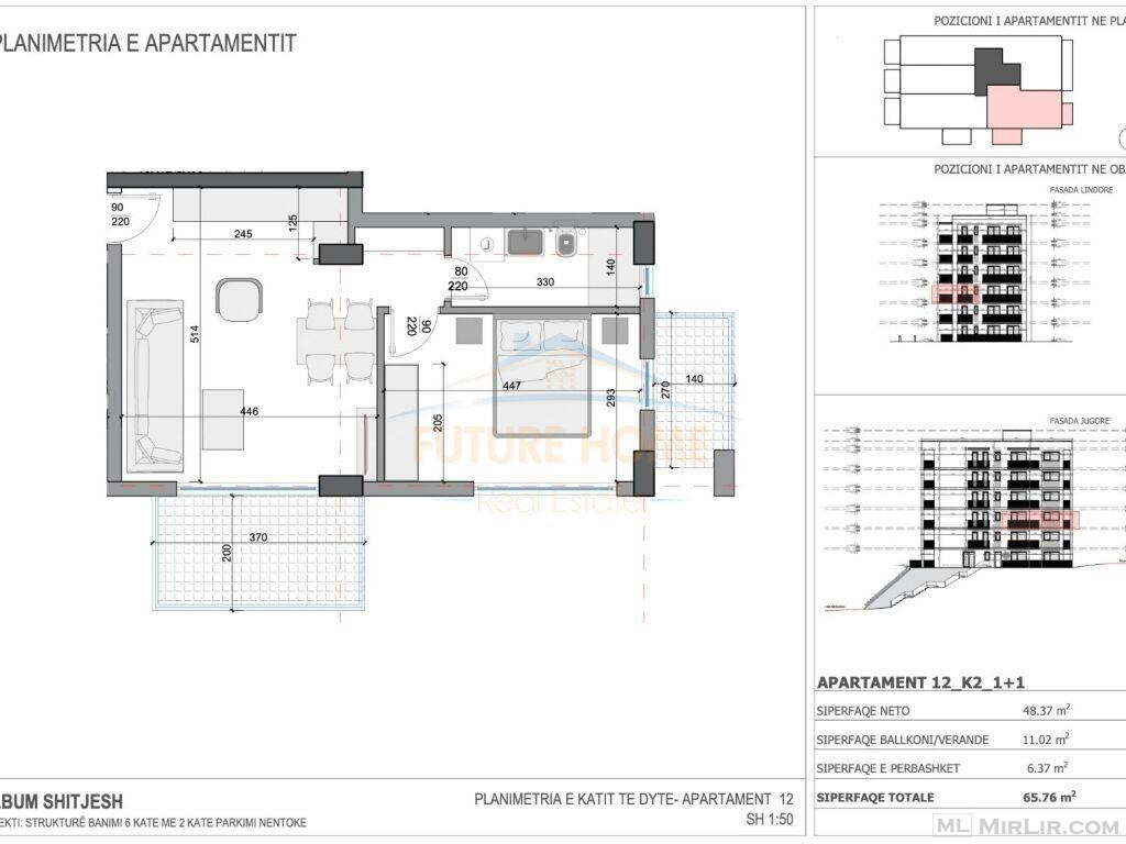 Shitet, Apartament 1+1,Rezidenca Ares 5,Sarande.RV38407 