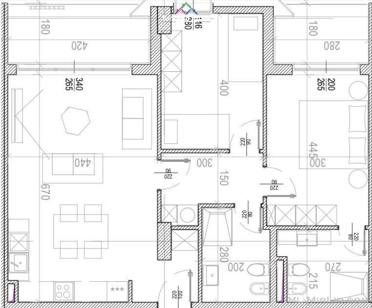 Apartament Ne Shitje 2+1+2 Tek RIVERSIDE RESIDENCES (ID B120