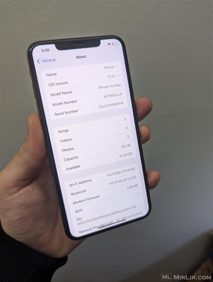 Iphone xs max (komplet i paster)