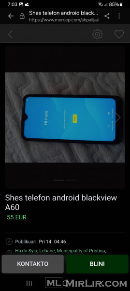 Shes telefon android A60 Blackview