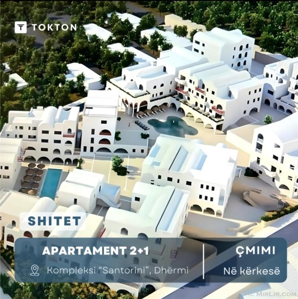 Shitet apartament 2+1,santorini Dhermi