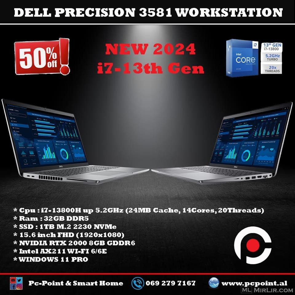 Super Dell Precision 3581 15.6\" Workstation 13Th Gen 2024