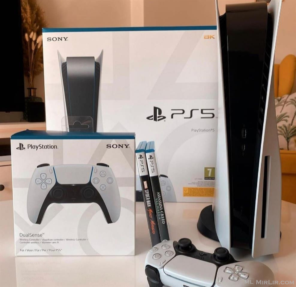 BRAND NEW SONY PS5 WITH 2 CONTROLLERS AND 5 FREE GAMES 