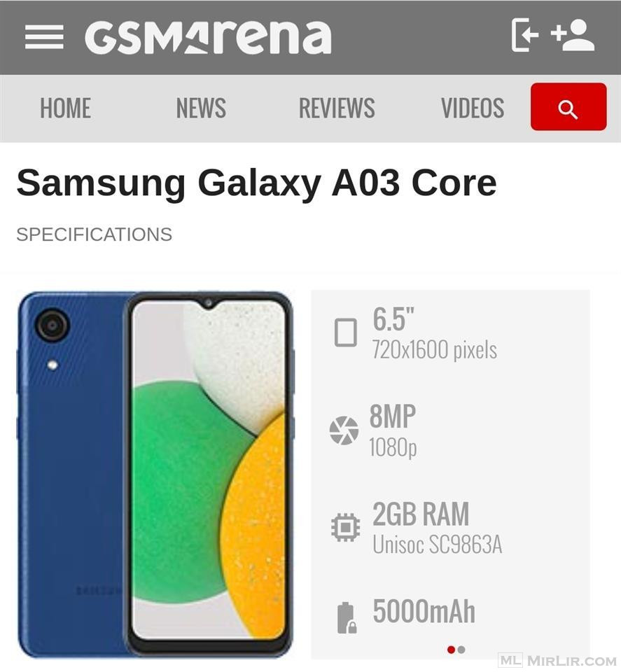 Samsung a03 core