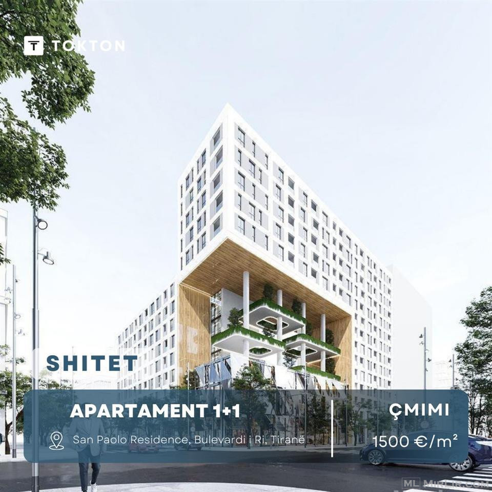 Shitet Apartament 1+1, San Paolo Residence, Bulevardi Ri