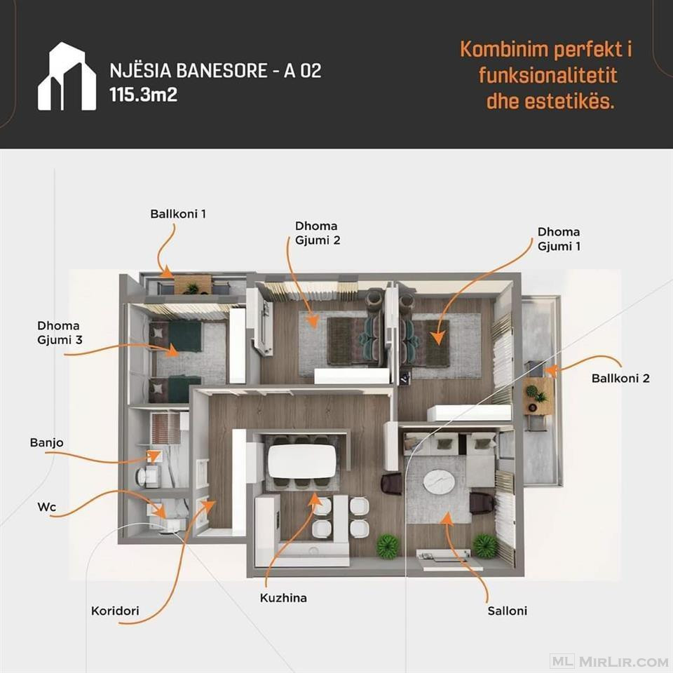 Shitet banesa në lagjen Bajram Curr Prizren 115.3m2