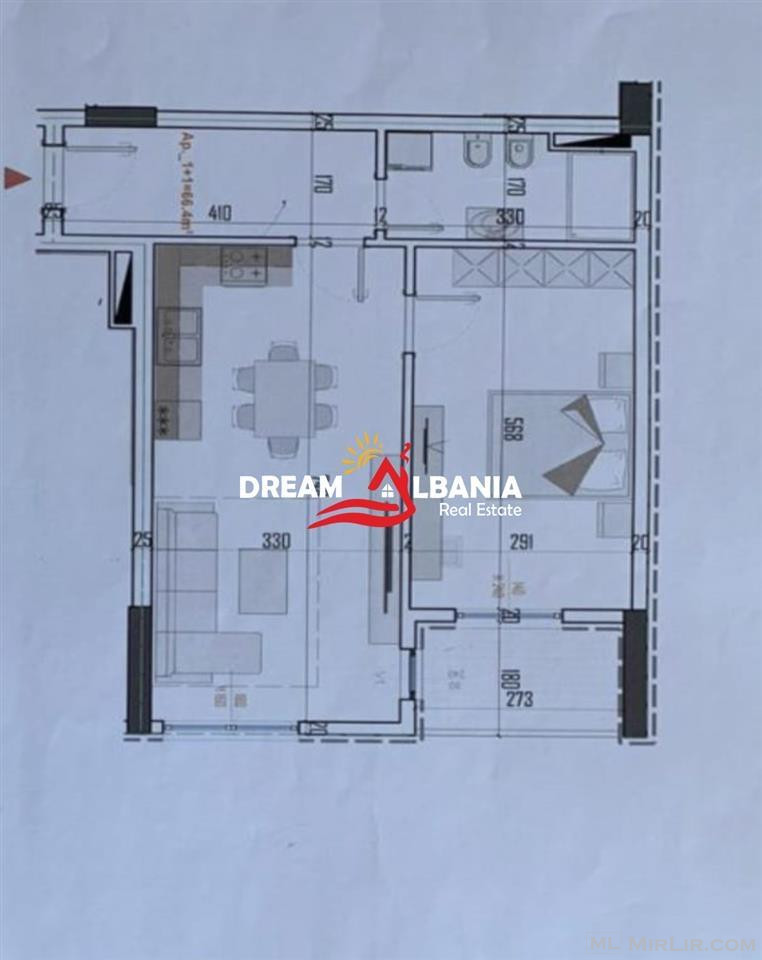 Tirane, shitet apartament 1+1+Ballkon, Kati 5, 78 m² 90,624 