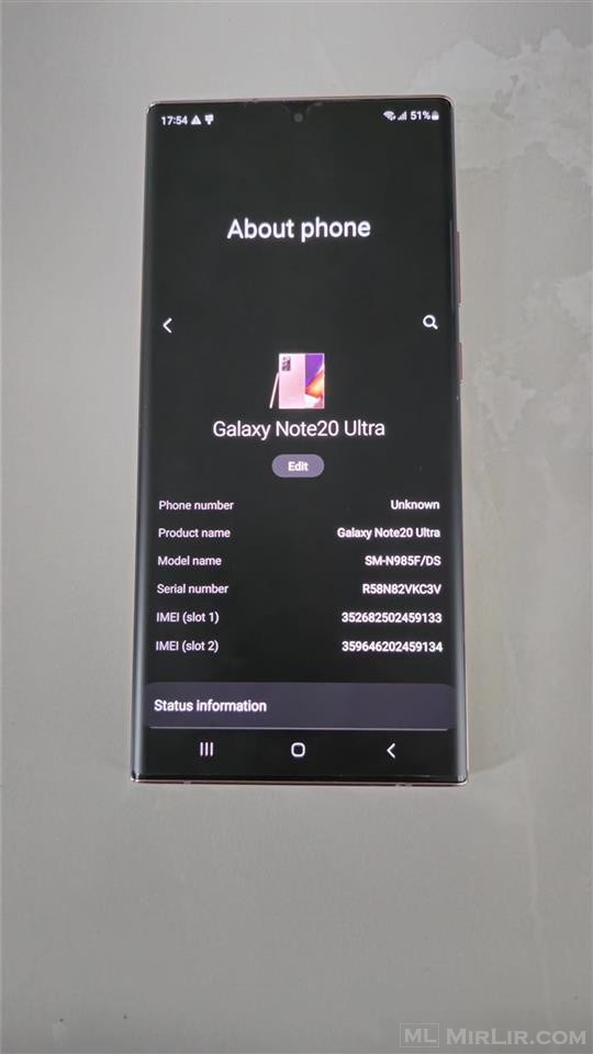 Samsung note 20 ultra 8/256 giga