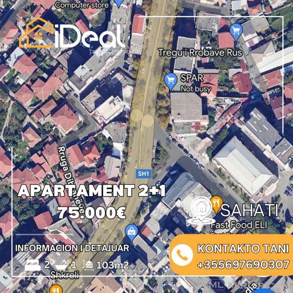 🔥 Shitet Apartament 2+1 pranë "Sahati", Shkodër! 🔥