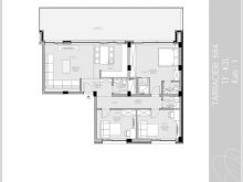 TERRACIER 112m2 BANIM 49m2 TERRACE në MARIGONA HILL