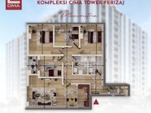  BANESA 140m2 kati 4 te CIMA TOWER rruga CEN DUGOLLI