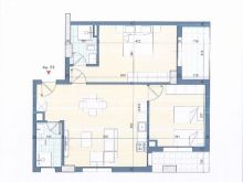 Shitet apartament 2+1+2 ne Golem/ 104\'000 euro