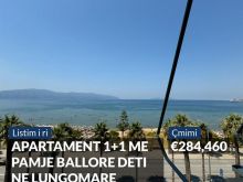 SHITET APARTAMENT 1+1 ME PAMJE BALLORE DETI NE LUNGOMARE, VL