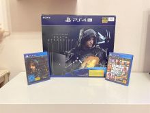 PS4 PRO I ri ne kuti me dy leva dhe lojra sapo ardhur nga gj