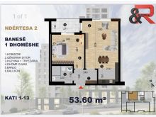Banesa 53.6m2 kati 13 te MUHAGJERT REZ. MBTETRESHES