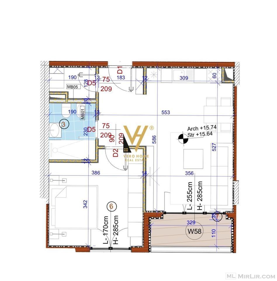 SHITET APARTAMENT 1+1 TEK BULEVARDI I RI 126.000 EURO