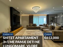 SHITET APARTAMENT 3+1 ME PAMJE DETI NE LUNGOMARE, VLORE