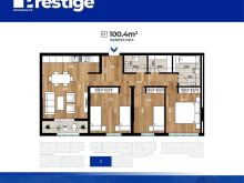 Shitet banesa 100.4m2 - Prestige Residence - aktiv