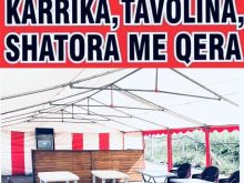 Tenda shatora krrika dhe tavolina me qera  044280873 
