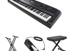 Yamaha DGX-670 Portable Digital Grand Piano Bundle with Stand, Pedals, and Bench (Black)