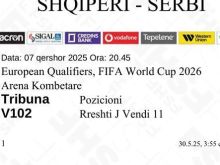 Bileta futbal Shqipëri - Serbi