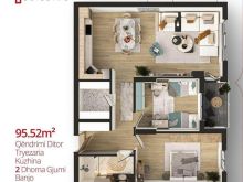 Shitet Banesa 95.52 m2 kati 4  te sheshi i ri Gjilan