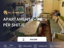 Apartament 2+1+2 në shitje – Golem