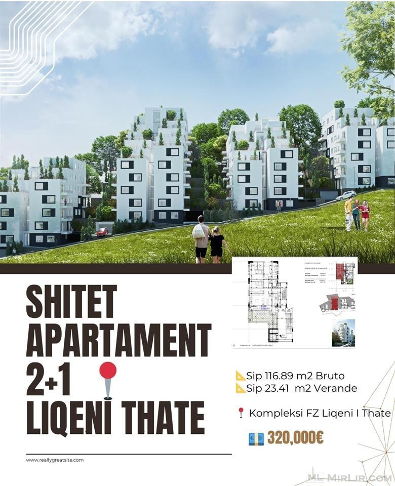 Shitet Apartament 2+1 Liqeni I Thate
