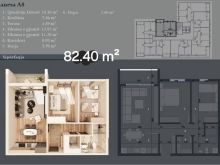 𝐒𝐇𝐈𝐓𝐄𝐓 banesa 82.40m² (Dy dhoma gjumi) në Lipjan