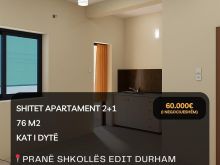 🔥 Shitet Apartment 2+1 në “Mar’Lula”, Shkodër! 🔥  💶 Çmimi