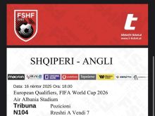 Bileta per ndeshjen shqiperi vs angli