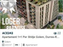 Apartament 1+1 Per Shitje Golem, Durres