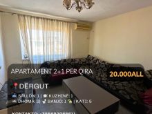 🔥 Jepet me Qira Apartament 2+1 në “Dërgut”, Shkodër! 🔥  💶