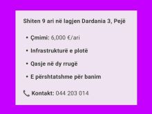 Shiten 9 ari në lagjen Dardania 3, PejëÇmimi: 6,000 €/ari