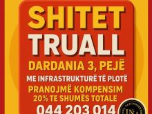 📢 SHITET TRUALL – DARDANIA 3, PEJË📐 Sipërfaqe: 37 ari