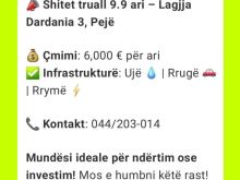 ➡️Shiten parcela te trojeve në Pejë Prej 9.9ari📌