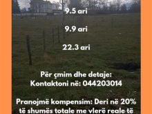 👉Shiten troje në Dardania 3, Pejë: 9.5 ari 9.9 ari 22.3ari