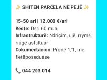 Kodi 072➡️SHITEN parcelat e tokës 15ari deri 50ari në Pejë