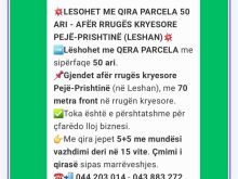 💥LESHOHET ME QIRA PARCELA 50 ARI - AFER RRUGES KRYESORE PEJ