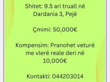 💥 SHITET TRUALL 9.5 ARI - LAGJJA DARDANIA 3, PEJË 💥📐